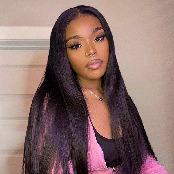 Silky Straight Easy Wear Go Glueless Wigs Pre Cut 4x6 HD Lace Closure Wigs Beginner Friendly