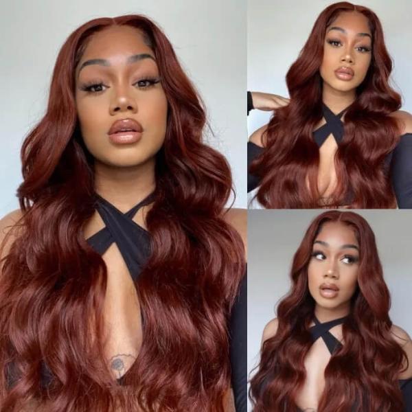 Reddish Brown Body Wave 13x4 Lace Front Human Hair Wig