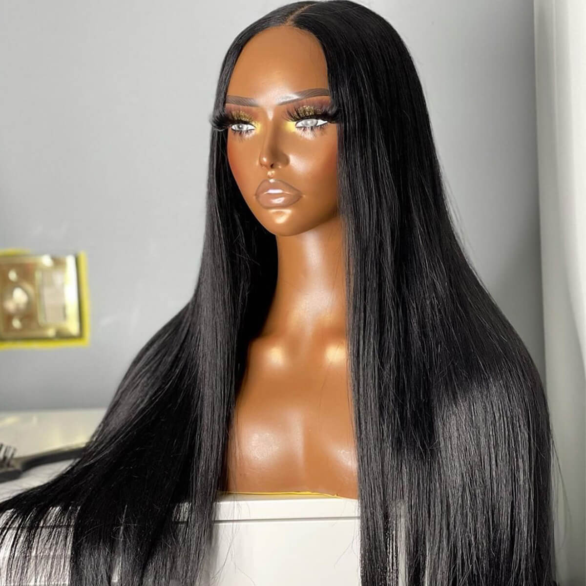 Straight 13x4 Lace Front Glueless Long Wig 100% Human Hair