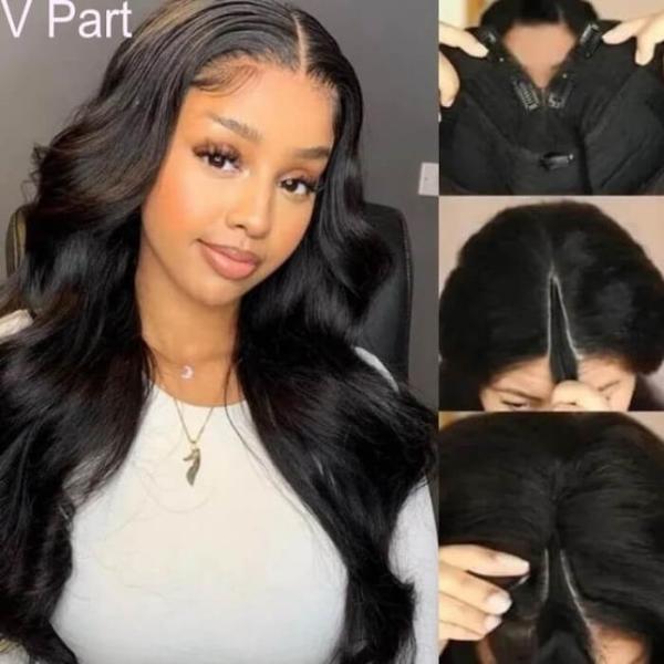 IUPin Body Wave V Part Human Hair Wigs Scalp Protective And Glueless Wigs 150% Density