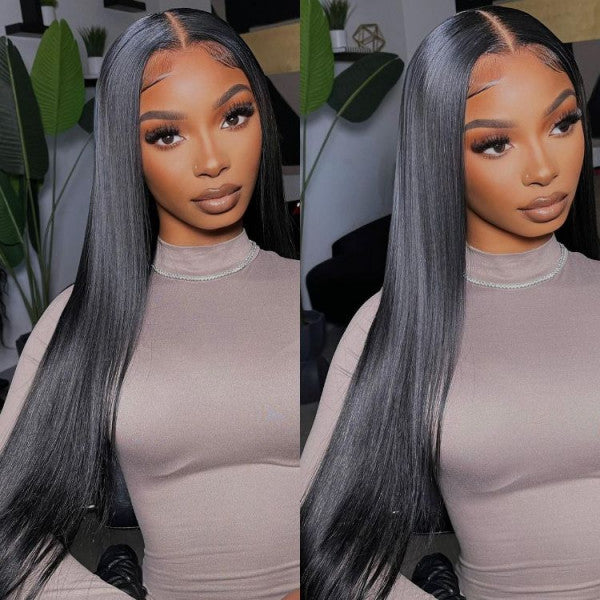 Straight 13x4 Lace Front Glueless Long Wig 100% Human Hair