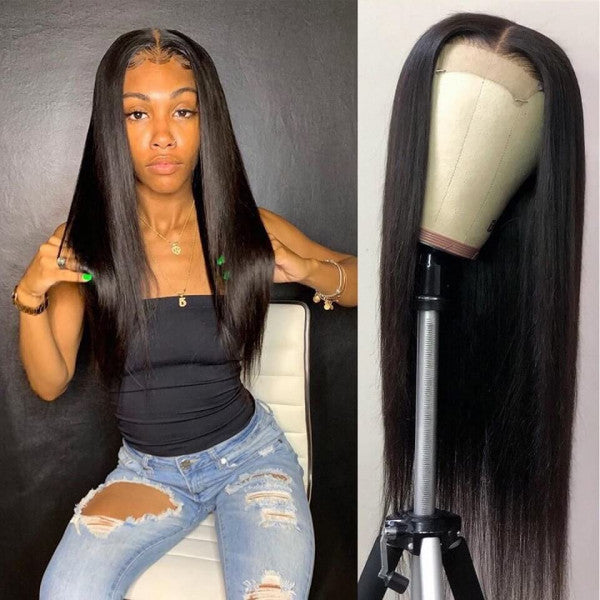 180% Density 4x7 Lace Wig Straight Hair Lace Closure Wig