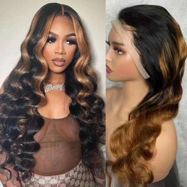 Body Wave 13x4 Lace Front Highlight Human Hair Wigs 360 Lace