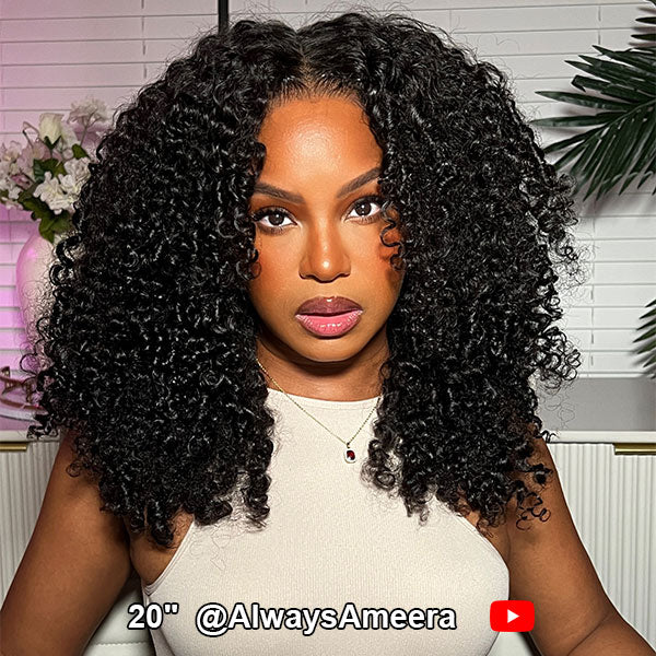 Kinky Curly Wear Go Wigs 4x6 HD Lace Pre Cut Lace Closure 100% Glueless Wigs