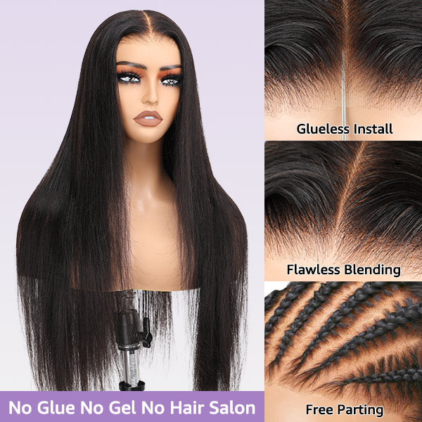 Silky Straight Easy Wear Go Glueless Wigs Pre Cut 4x6 HD Lace Closure Wigs Beginner Friendly