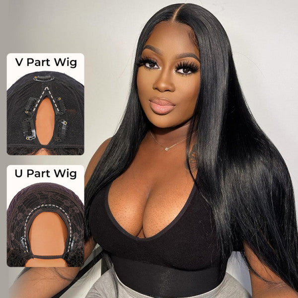 Straight U Part Wig Human Hair V Part Wigs