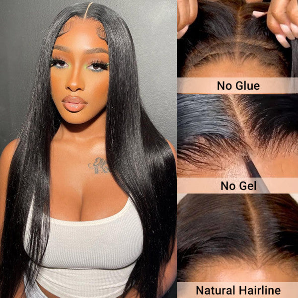 7x5 Ready To Go Lace Wigs Silky Straight Pre Bleached Mini Knots