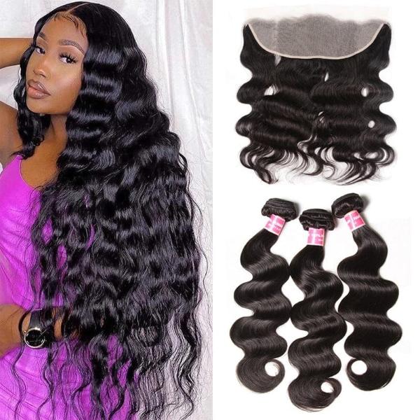 Body Wave 3 Bundles With 13×4 Lace Frontal Ear To Ear