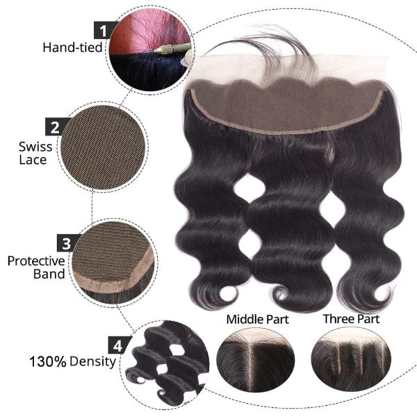 Body Wave 3 Bundles With 13×4 Lace Frontal Ear To Ear