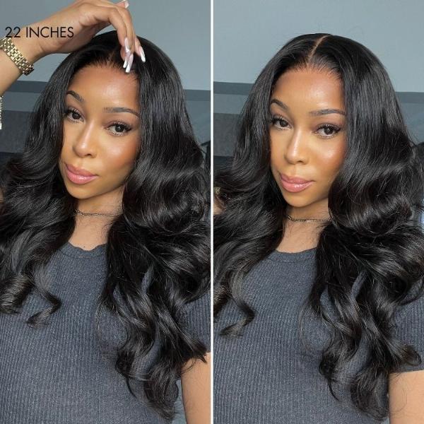 Trendy Layered Cut Loose Body Wave 5x5 Closure HD Lace Glueless Mid Part Long Wig 100% Human Hair