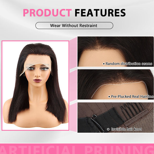 Bob Hair Wigs Straight 13*4 Lace Front Wigs 100% Human Virgin Hair Wigs