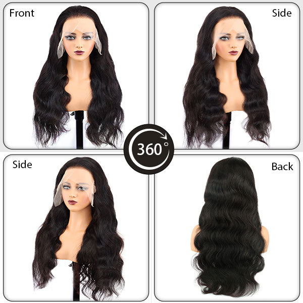 6×9 Glueless Body Wave Human Hair Lace Front Wigs