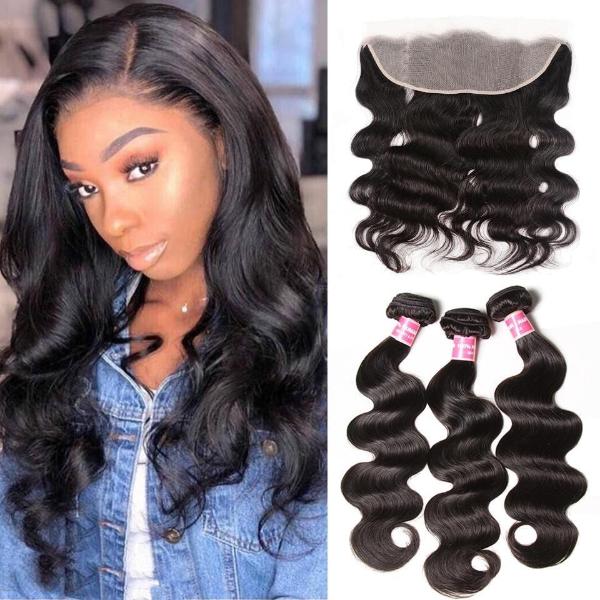 Body Wave 3 Bundles With 13×4 Lace Frontal Ear To Ear