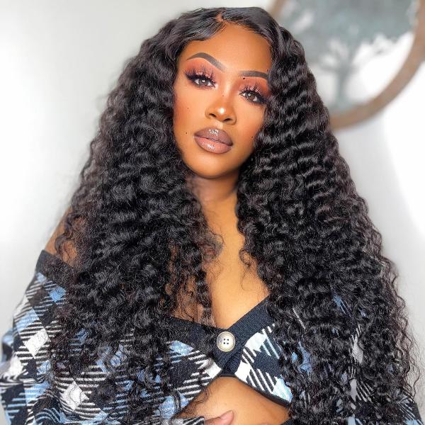 Deep Wave Wig 5x5 Lace Closure Wig 13x4 Real Human Hair Glueless Wigs